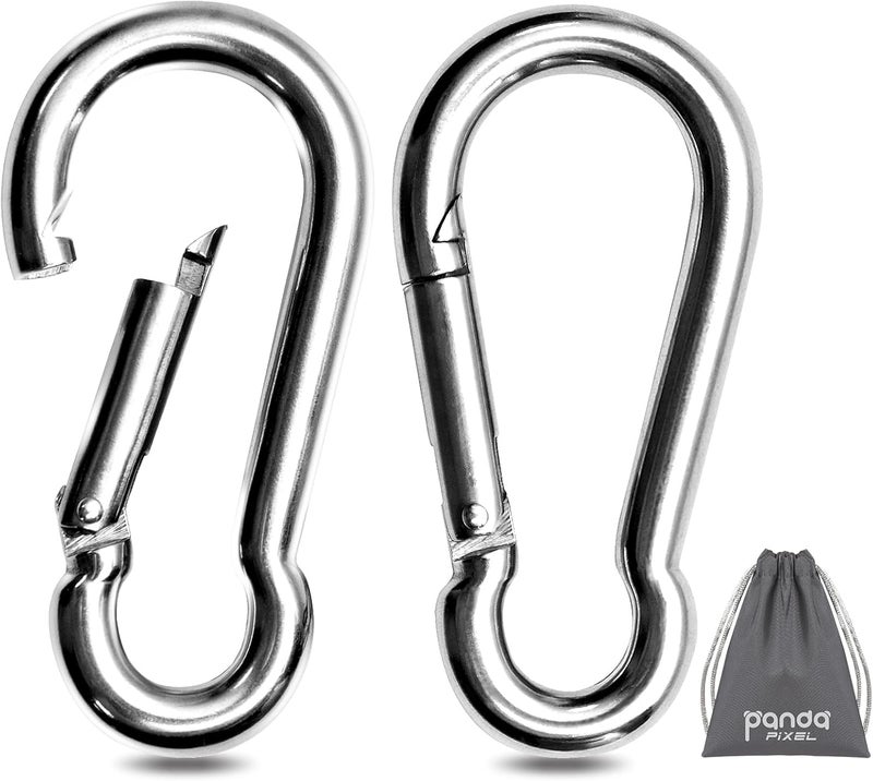 Pixel Panda 3.1&4 Inch Heavy Duty Carabiner Clips Load 1000lbs, 2&4&8Pack Large Snap Hooks for Gym, Outdoor, Swing, Hammock - Image 1
